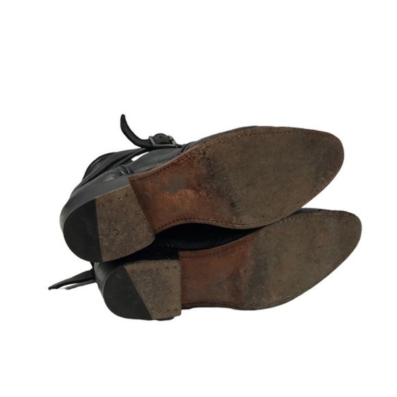 FRYE 77547 Dorado Black Leather Western Cowgirl Riding Boots Women's Size 9 - Picture 8 of 12